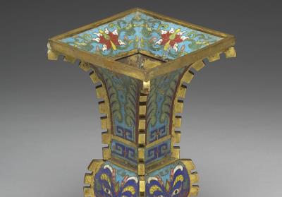 图片[2]-Set of five altar offerings in cloisonne enamels – Vase, Qing dynasty (1644-1911)-China Archive